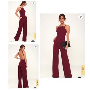Lulus Burgundy Jumpsuit. Only worn once, in amazing condition. Size Large.